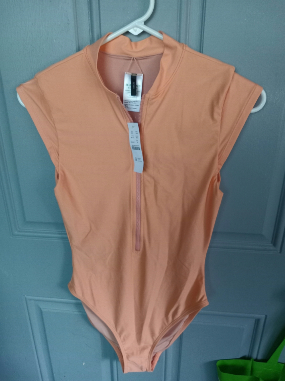 J.Crew Active Short-Sleeve Zip-Up One-Piece Swimsuit